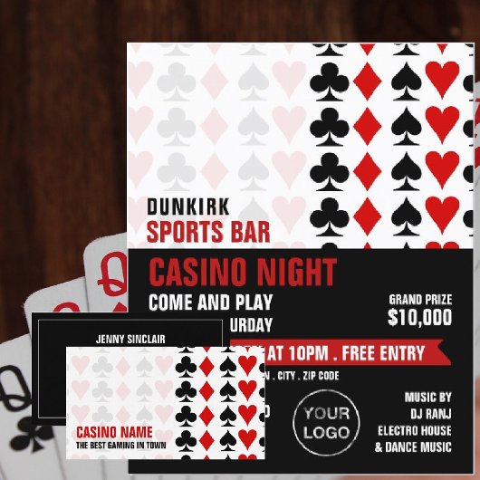 Kaartsuites, casino Night, gamesector Flyer