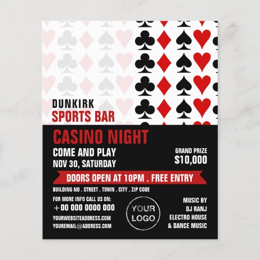 Kaartsuites, casino Night, gamesector Flyer (Voorkant)