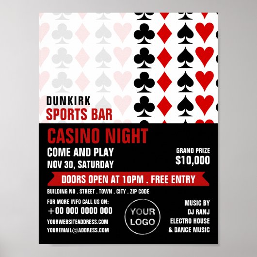 Kaartsuites, casino Night, gamesector Poster (Voorkant)