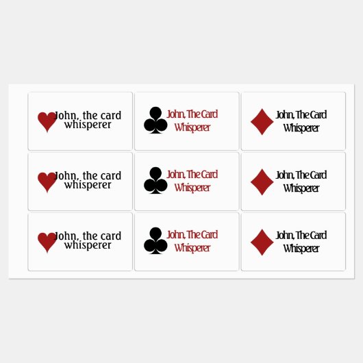 Kaartsymbolen afspelen, Funny Gezegde Labels (Vel)