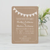Kaartvoorraad geïnspireerd eyelet Bunting Wedding Kaart (Staand voorkant)