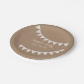 Kaartvoorraad geïnspireerd eyelet Bunting Wedding Papieren Bordje (Gekanteld)