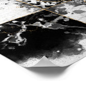 Kaas abstracte Waterverf en goud Poster (Hoek)