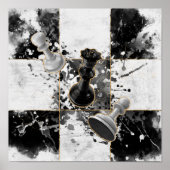 Kaas abstracte Waterverf en goud Poster (Voorkant)