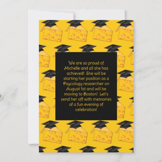 Kaas Afstudeerfeestje Kaasachtig Grappig Belacheli Kaart (Achterkant)