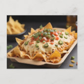 Kaas bedekt Nacho's in container Briefkaart (Voorkant)