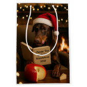 Kaas Belasting Kerstcadeau tas - Doberman Medium Cadeauzakje (Voorkant)