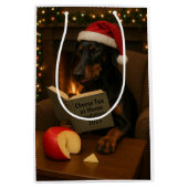 Kaas Belasting Kerstcadeau tas - Doberman Medium Cadeauzakje (Voorkant)