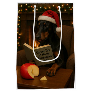 Kaas Belasting Kerstcadeau tas - Doberman Medium Cadeauzakje