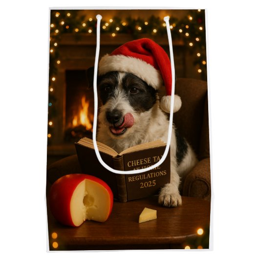 Kaas Belasting Kerstcadeau Tas - Jack Russell Medium Cadeauzakje (Achterkant)