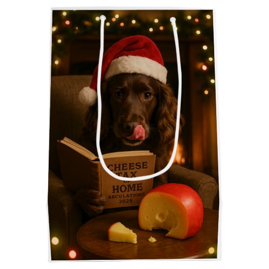 Kaas Belasting Kerstcadeau tas - Working Cocker Medium Cadeauzakje (Achterkant)