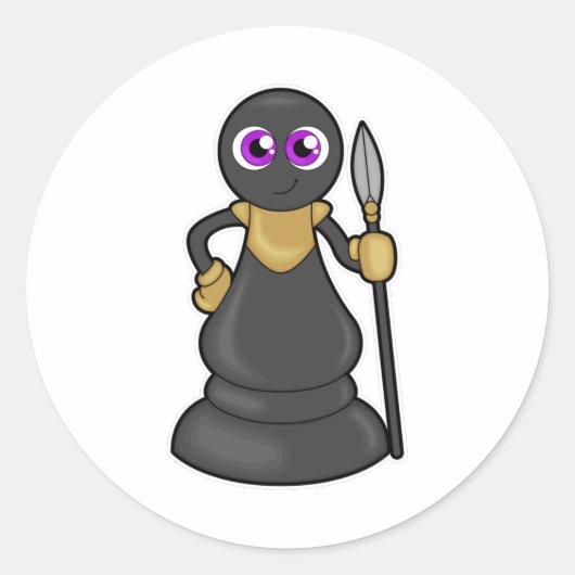Kaas bij Chess met Spear Ronde Sticker (Voorkant)