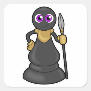 Kaas bij Chess met Spear Vierkante Sticker