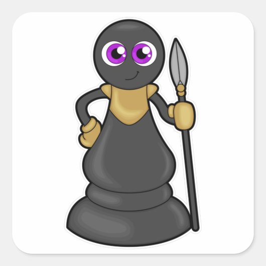 Kaas bij Chess met Spear Vierkante Sticker (Voorkant)