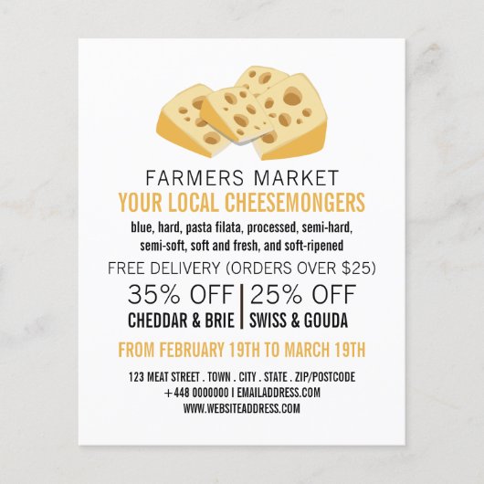 Kaas Blokken, Cheesemonger Adverteren Flyer (Voorkant)