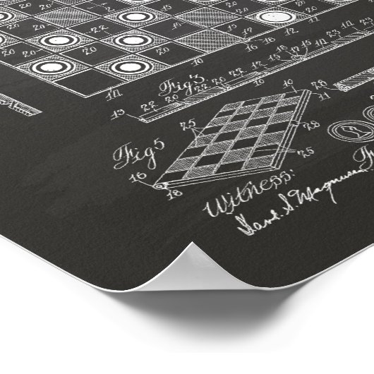 Kaas Board 1923 Patent Art Chalkboard Poster (Hoek)