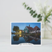 Kaas boerderij bij de schemering in Nederland Briefkaart (Staand voorkant)