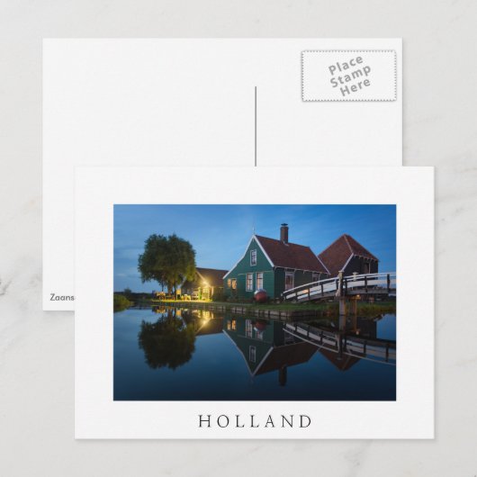 Kaas boerderij bij de schemering in Nederland Briefkaart (Voorkant / Achterkant)