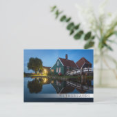 Kaas boerderij bij de schemering in Nederland Briefkaart (Staand voorkant)