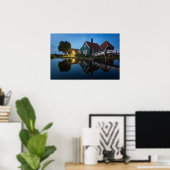 Kaas boerderij bij de schemering in Nederland Poster (Thuiskantoor)