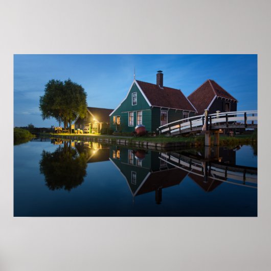 Kaas boerderij bij de schemering in Nederland Poster (Voorkant)