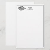 Kaas bord en schaakstukken  kunst briefpapier (Voorkant / Achterkant)