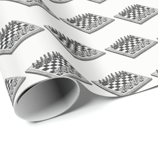 Kaas bord en schaakstukken  kunst cadeaupapier (Rol Hoek)