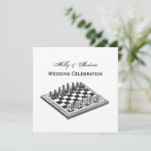 Kaas bord en schaakstukken kunst kaart (Staand voorkant)