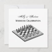 Kaas bord en schaakstukken kunst kaart (Voorkant)