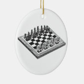 Kaas bord en schaakstukken  kunst keramisch ornament (Rechts)