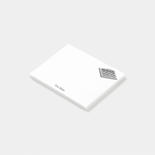 Kaas bord en schaakstukken kunst post-it® notes (Schuin)