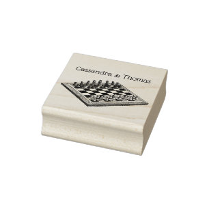 Kaas bord en schaakstukken kunst rubberstempel