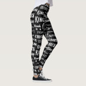 Kaas bord Zwart en wit traditioneel spel Leggings (Rechts)