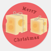 Kaas Cadeau Dozen Ronde Sticker (Voorkant)