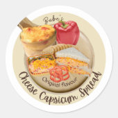 Kaas Capsicum spread sticker voor potten (Voorkant)