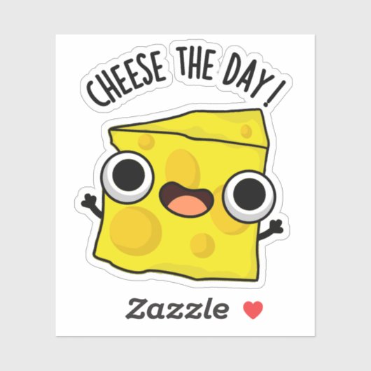 Kaas de dag grappig eten woordspeling sticker (Vel)