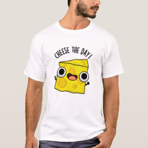 Kaas de dag grappig eten woordspeling t-shirt