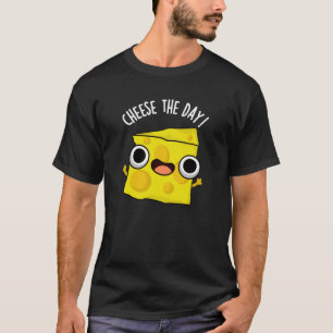 Kaas De Dag Grappig Voedsel Pun Dark BG T-shirt