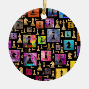 Kaas-deelpatroon - Verf en goud Keramisch Ornament