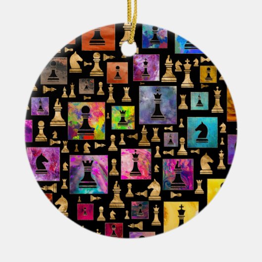 Kaas-deelpatroon - Verf en goud Keramisch Ornament (Voorkant)