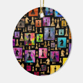 Kaas-deelpatroon - Verf en goud Keramisch Ornament (Links)