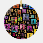 Kaas-deelpatroon - Verf en goud Keramisch Ornament (Achterkant)