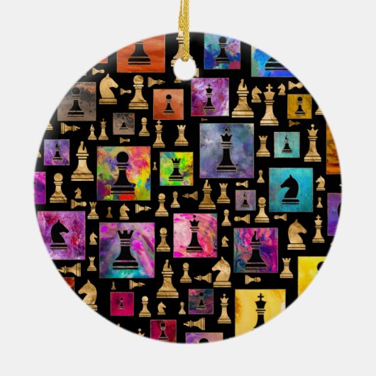 Kaas-deelpatroon - Verf en goud Keramisch Ornament (Achterkant)