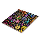 Kaas-deelpatroon - Verf en goud Tegeltje (Zijkant)