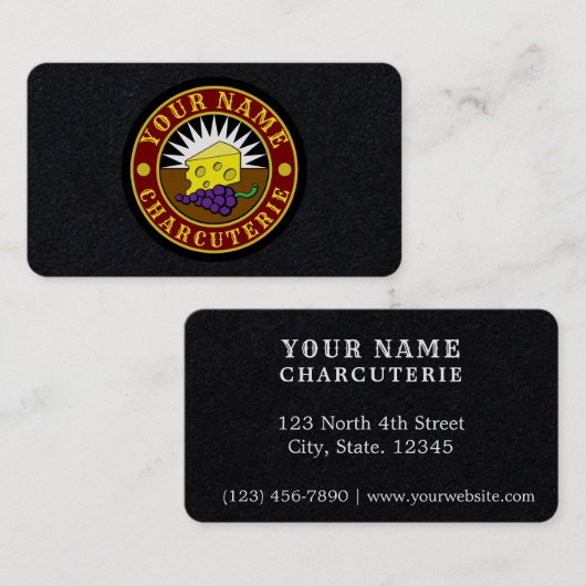 Kaas & Druiven Charcuterie Logo Sjabloon Visitekaartje (Voorkant / Achterkant)