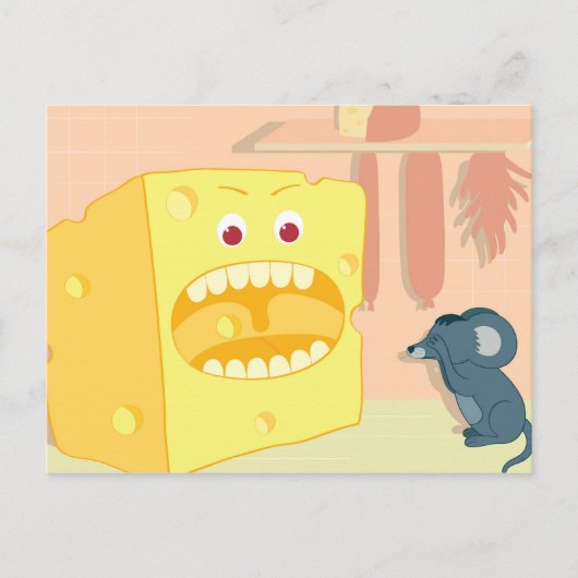 Kaas Eats Mouse Briefkaart (Voorkant)