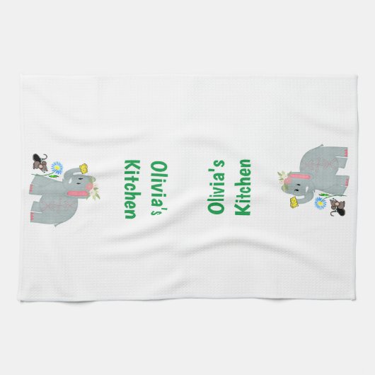 Kaas Elephant Mouse Kitchen Hand Towel Theedoek (Horizontaal)