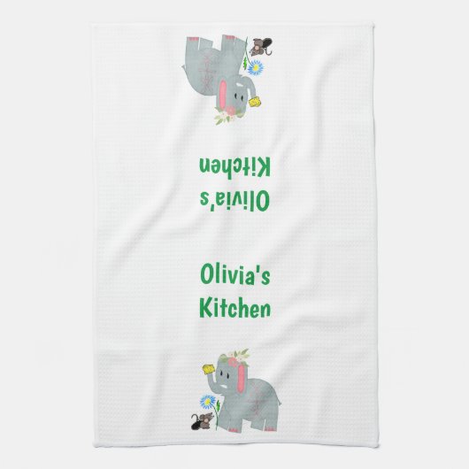 Kaas Elephant Mouse Kitchen Hand Towel Theedoek (Verticaal)