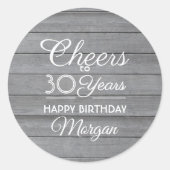 Kaas Elk jaar na de geboorte van de partij Grijs h Ronde Sticker (Voorkant)