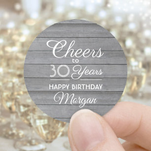 Kaas Elk jaar na de geboorte van de partij Grijs h Ronde Sticker